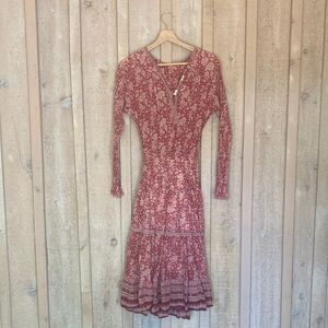 Chic Burgundy Long Sleeve Dress